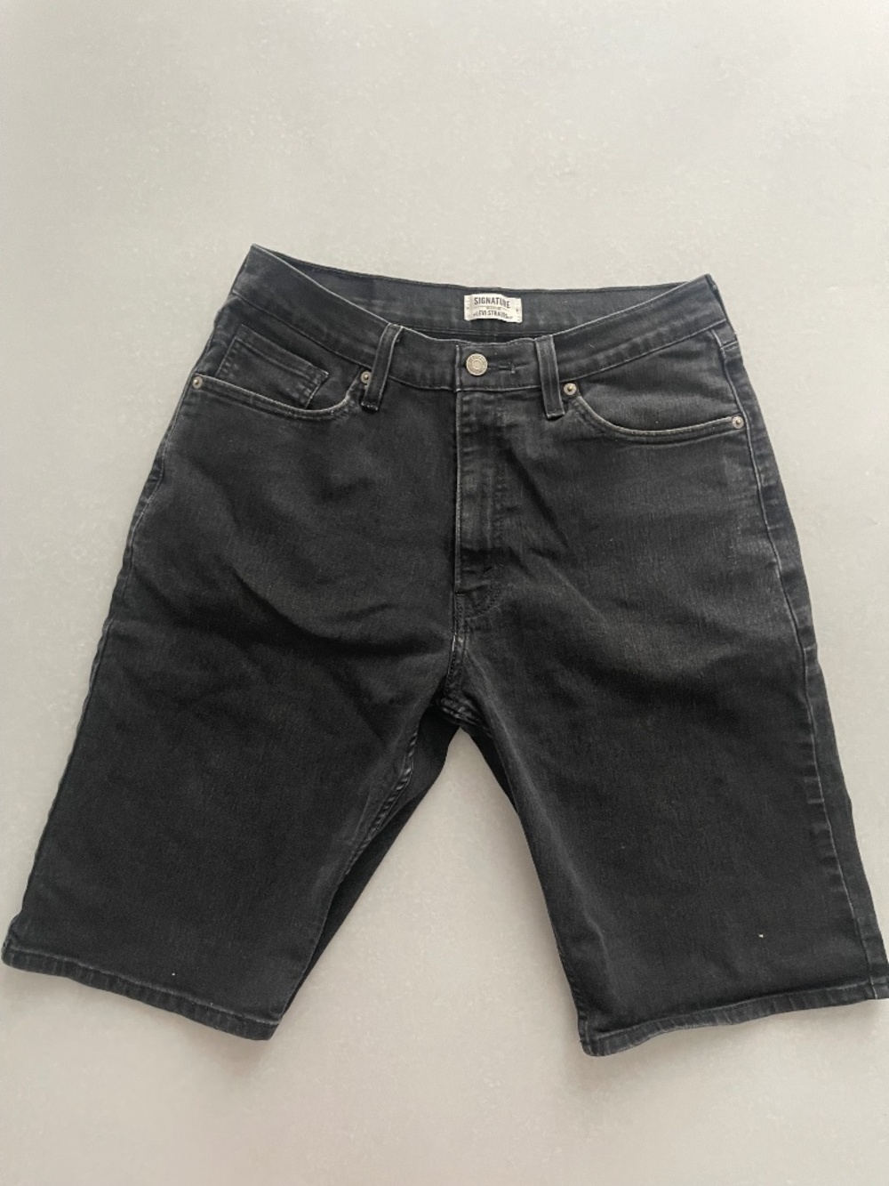 Levi Strauss Signature Black Denim Shorts Men’s W30 Stretch Jean Shorts